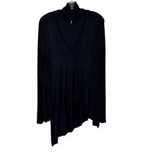 Free People Black Uptown Choker Turtleneck Tunic Sz XS